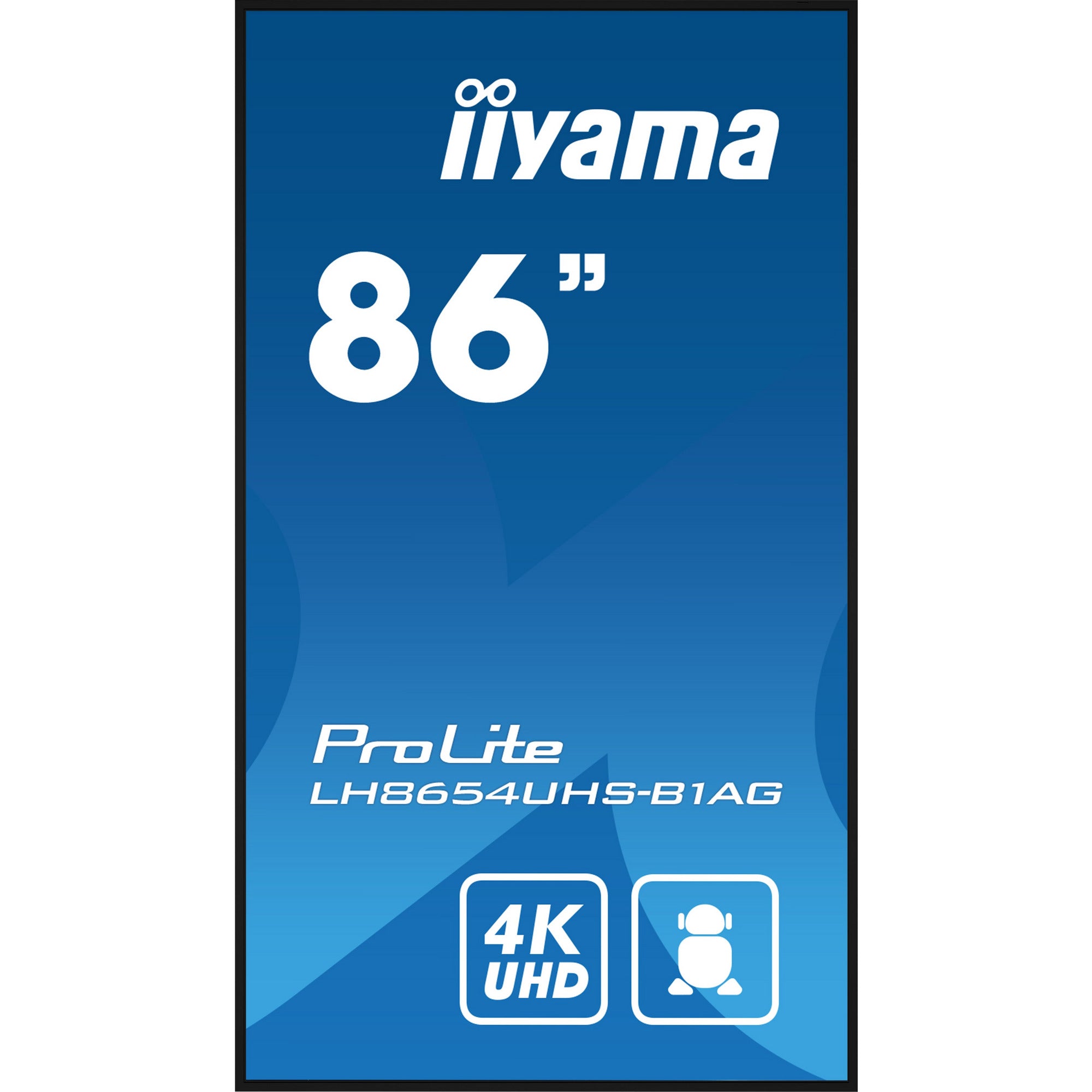 Iiyama PROLITE LH8654UHS-B1AG 86" 4K UHD Professional Digital Signage 24/7 display featuring Android OS, FailOver and Intel® SDM slot