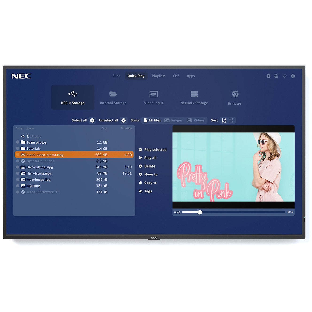 NEC MultiSync® MA431-MPi4 LCD 43" Midrange Large Format Display (incl. NEC MediaPlayer)