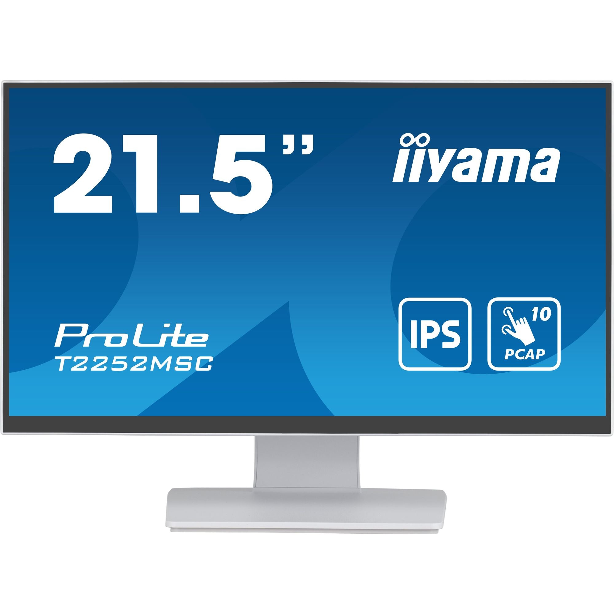 iiyama ProLite T2252MSC-W2 21.5” P-CAP 10pt IPS Touch Screen and Edge-to-Edge Glass in White