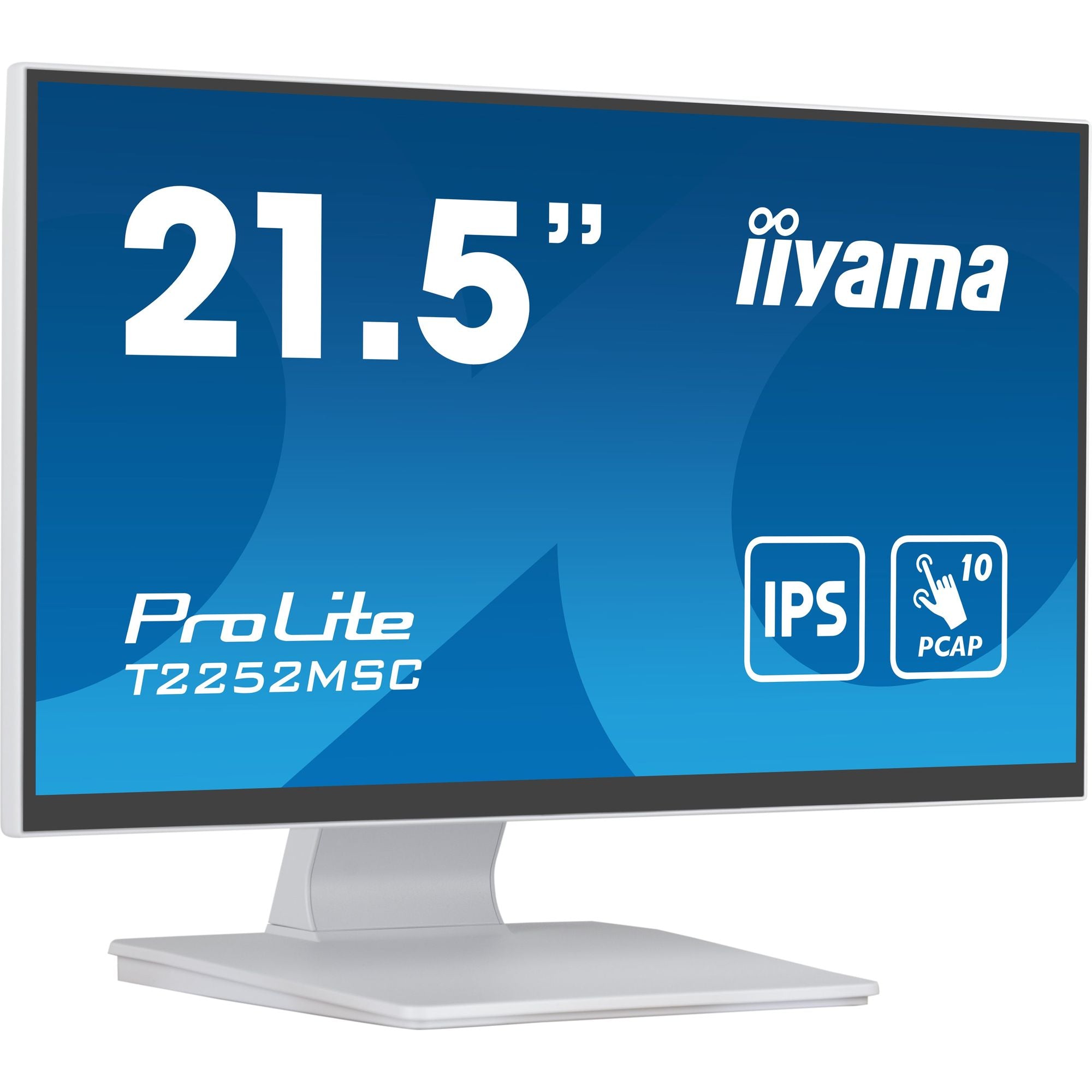 iiyama ProLite T2252MSC-W2 21.5” P-CAP 10pt IPS Touch Screen and Edge-to-Edge Glass in White