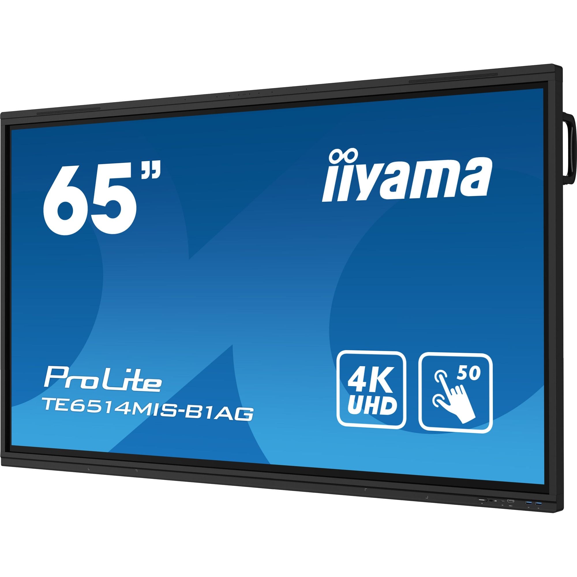 Iiyama ProLite TE6514MIS-B1AG 65" PureTouch-IR+ Touch Screen 4K 24/7 Large Format Display with Android, Wifi & USB-C