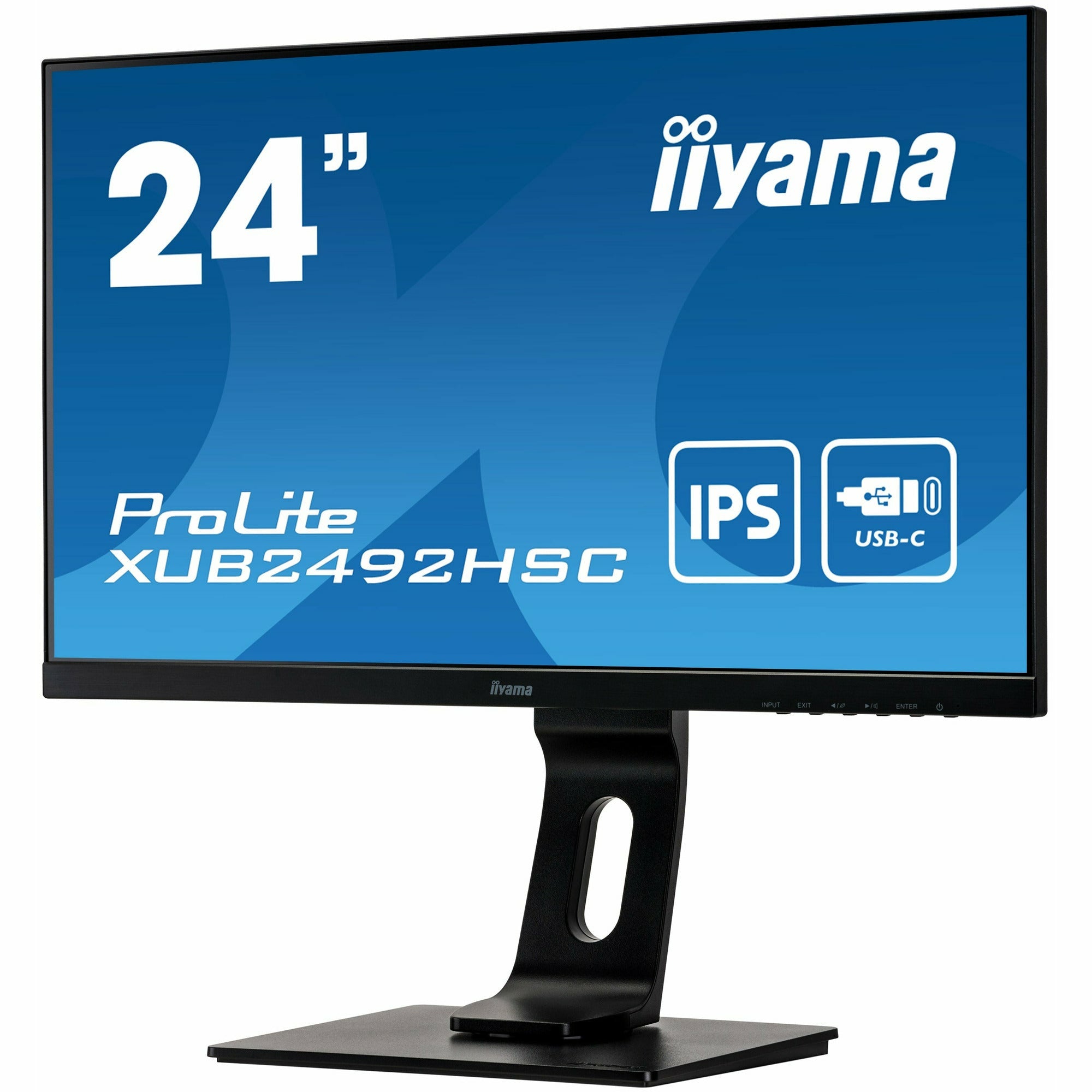 iiyama XUB2492HSC-B1 24" IPS LCD USB-C Display with 65W Charging and Height Adjustable Stand