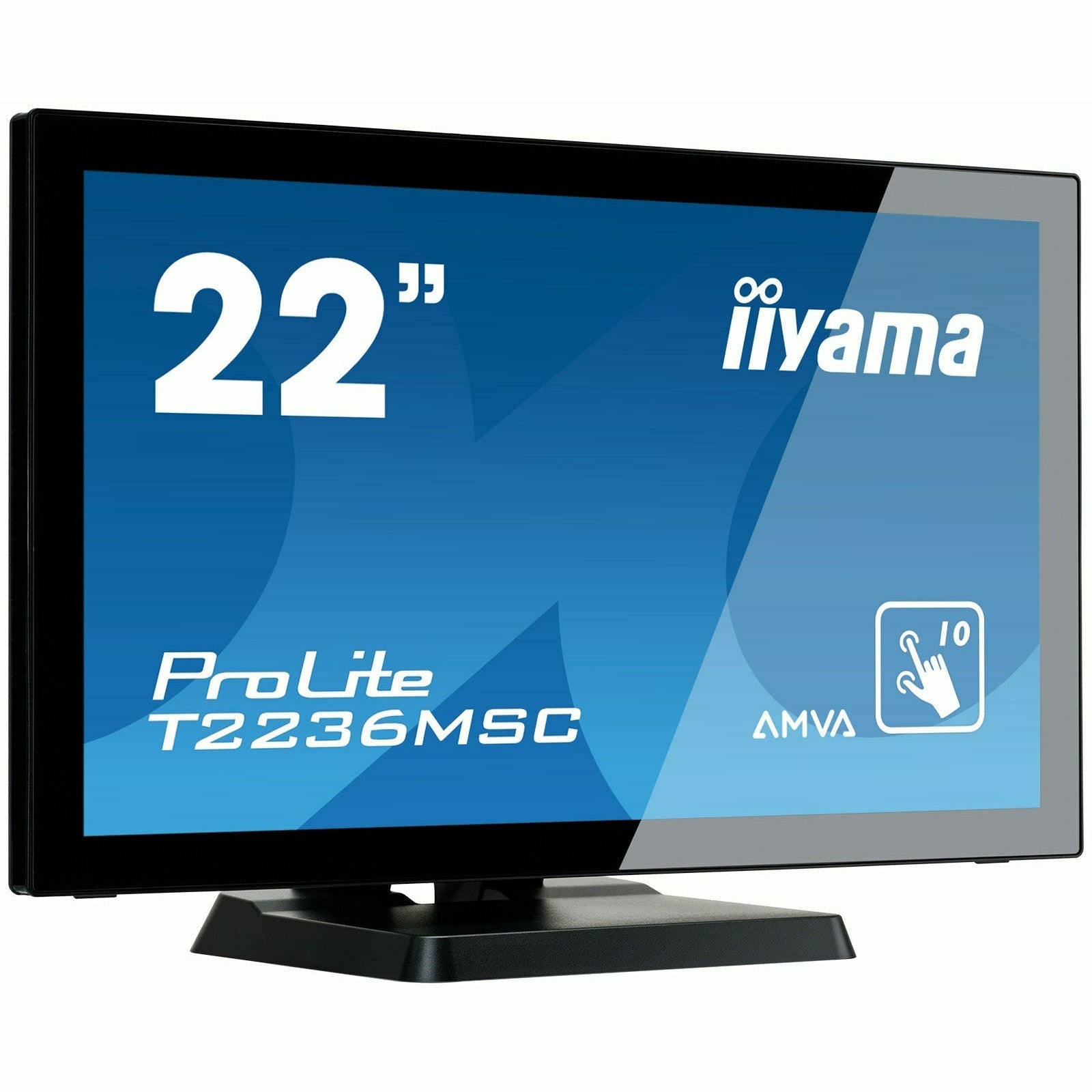 iiyama ProLite T2236MSC-B2 22" 10 point Touch Screen with edge-to-edge glass and AMVA panel